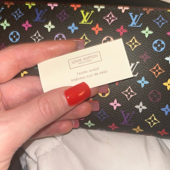 LOUIS VUITTON Monogram black Multicolor Zippy wallet (M60050) with gold hardware - Picture 4 of 5